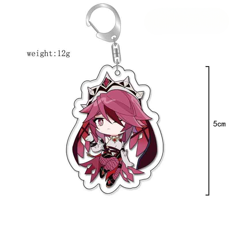 原神旅行者可莉安柏凱亞克力雙面鑰匙扣個性掛飾遊戲周邊薔薇魔女【單買三件起送】