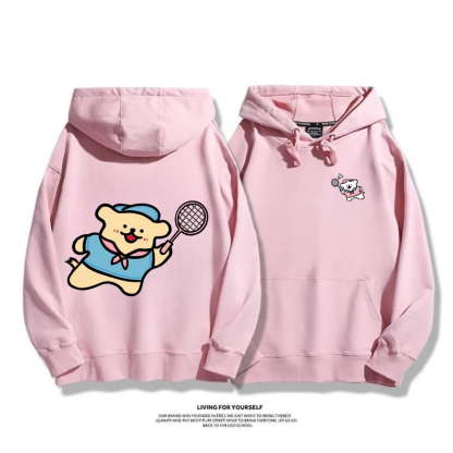 線條小狗 2025秋冬新款 親子情侶男女連帽衛衣