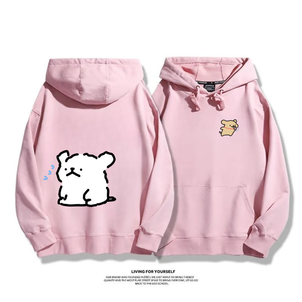 線條小狗 2025秋冬新款 親子情侶男女連帽衛衣