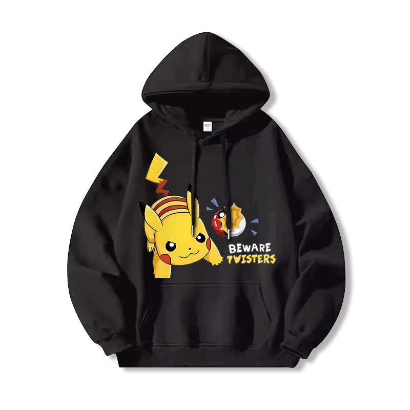 寶可夢 聯名衛衣2024秋冬新款親子情侶裝薄絨款連帽衛衣