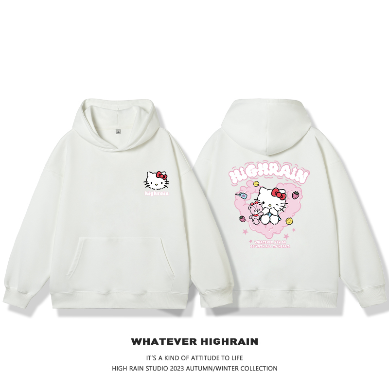 HelloKitty新款 寬鬆百搭 秋冬款 寬鬆連帽衛衣