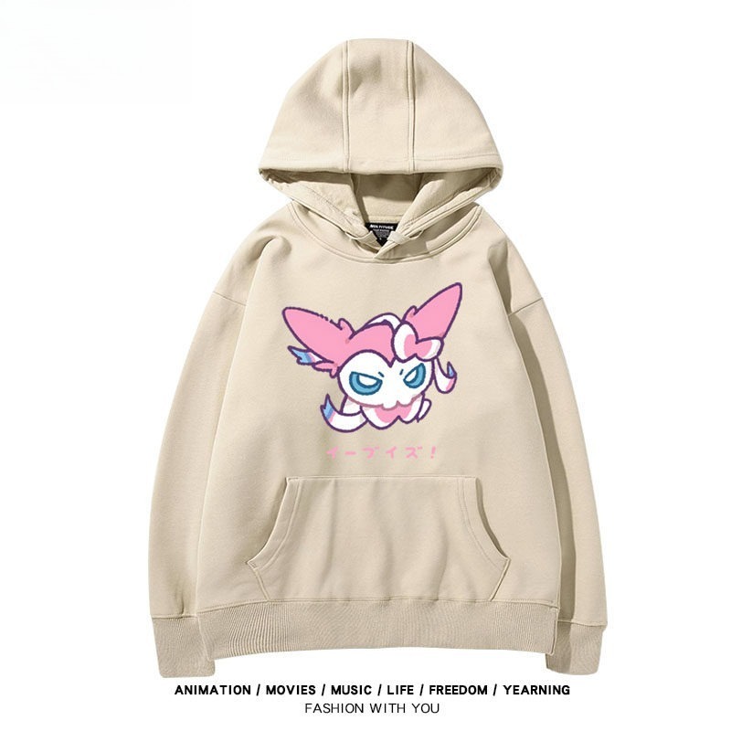 寶可夢伊布家族 聯名衛衣秋冬新款親子情侶裝連帽衛衣