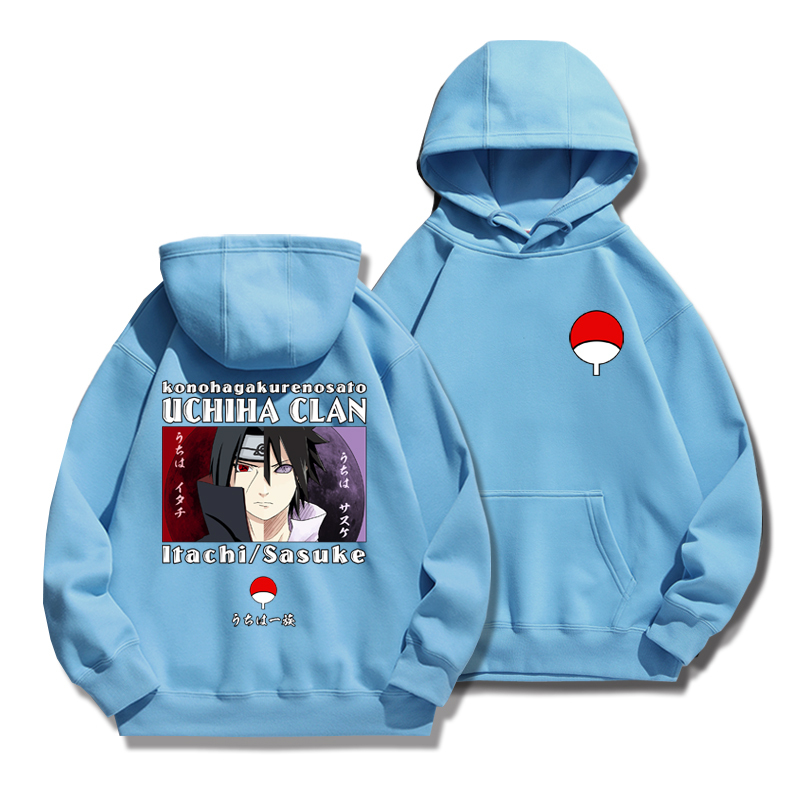 火影忍者聯名衛衣2024秋冬新款親子情侶裝薄絨款連帽衛衣