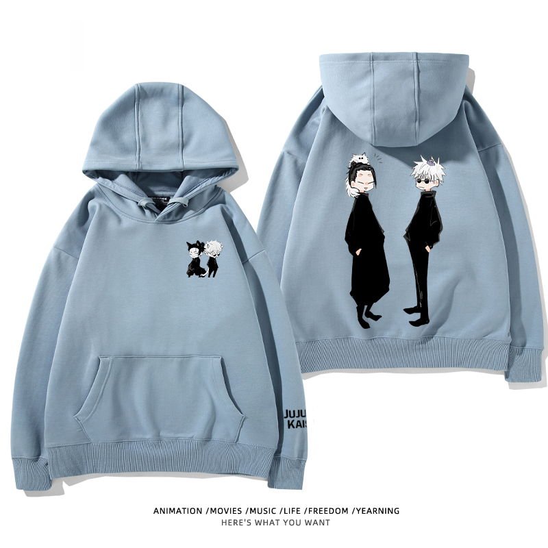 咒術迴戰聯名衛衣2024秋冬新款親子情侶裝薄絨款連帽衛衣