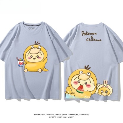 Chiikawa X 寶可夢 2026親子情侶男女同款 印花短袖T恤
