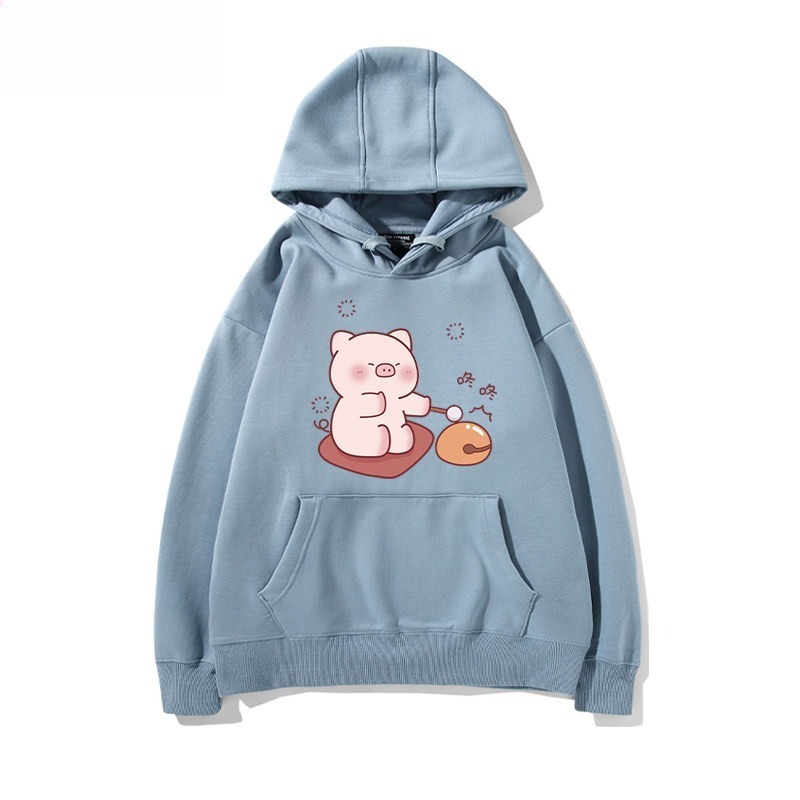 LULU豬 聯名衛衣新款 親子情侶裝連帽衛衣