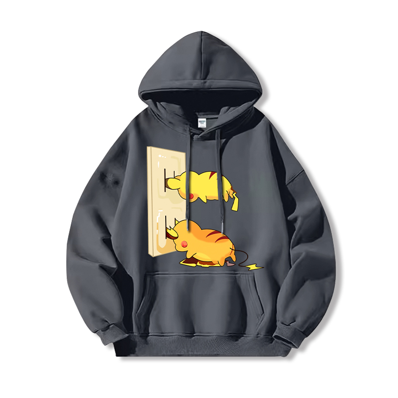 寶可夢 聯名衛衣2024秋冬新款親子情侶裝薄絨款連帽衛衣