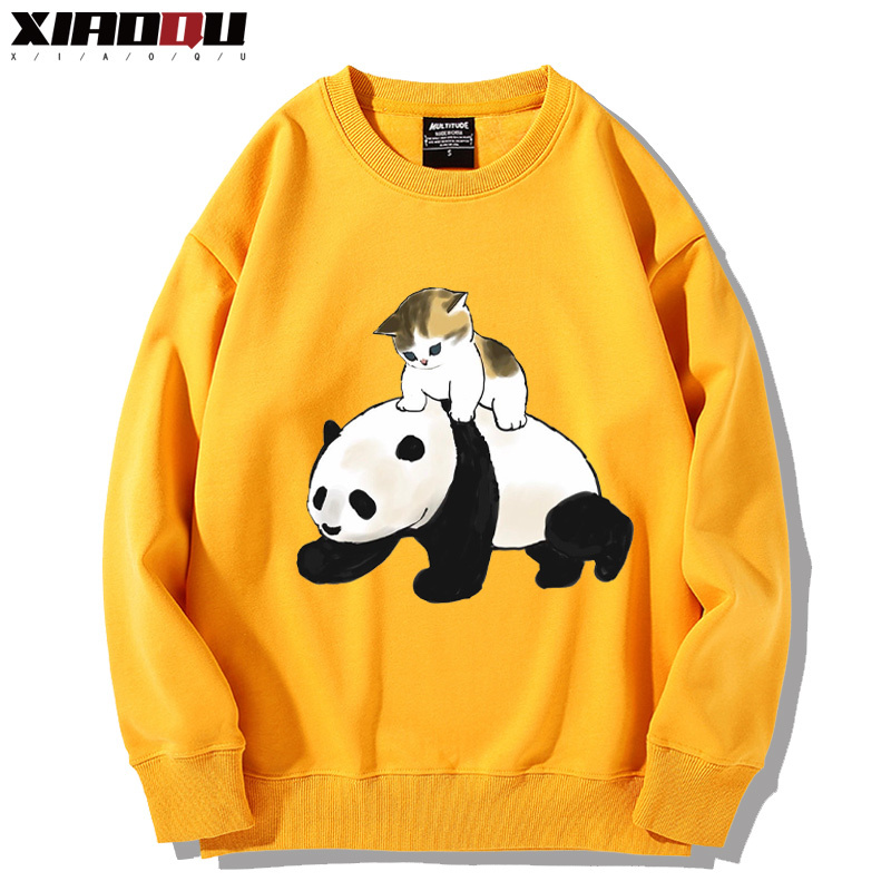 可愛貓咪熊貓 2024親子情侶裝 圓領長袖