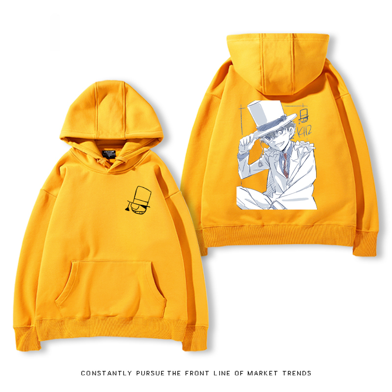名偵探柯南聯名衛衣2024秋冬新款親子情侶裝薄絨款連帽衛衣