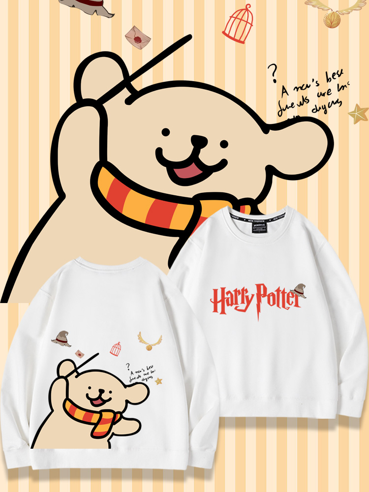 線條小狗2023親子情侶裝 圓領長袖