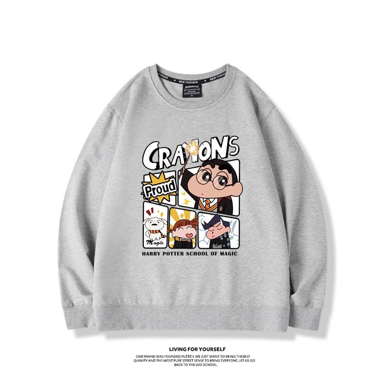 蠟筆小新聯名哈利波特2024親子情侶裝 圓領長袖