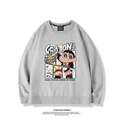 蠟筆小新聯名哈利波特2024親子情侶裝 圓領長袖