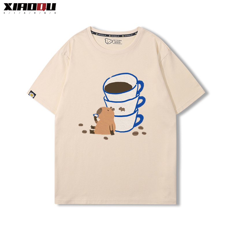 卡皮巴拉 2024親子情侶男女同款 純棉T恤