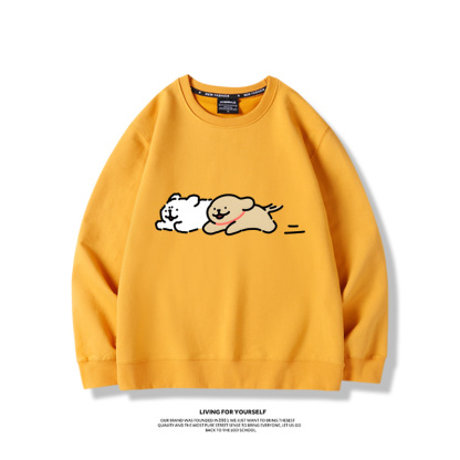 線條小狗2024親子情侶裝 圓領長袖