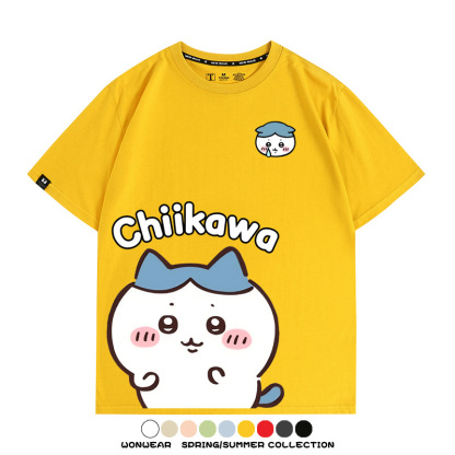Chiikawa日系萌系吉伊卡哇可愛小八烏薩奇聯名短袖夏男T恤衫