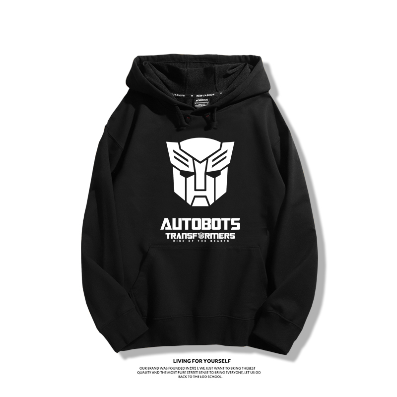 變形金剛7聯名衛衣2023秋冬新款親子情侶裝薄絨款連帽衛衣