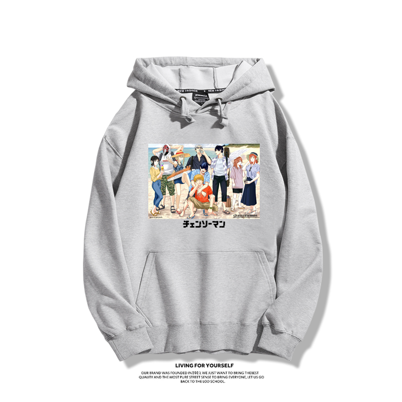 鏈鋸人聯名衛衣2023秋冬新款親子情侶裝薄絨款連帽衛衣