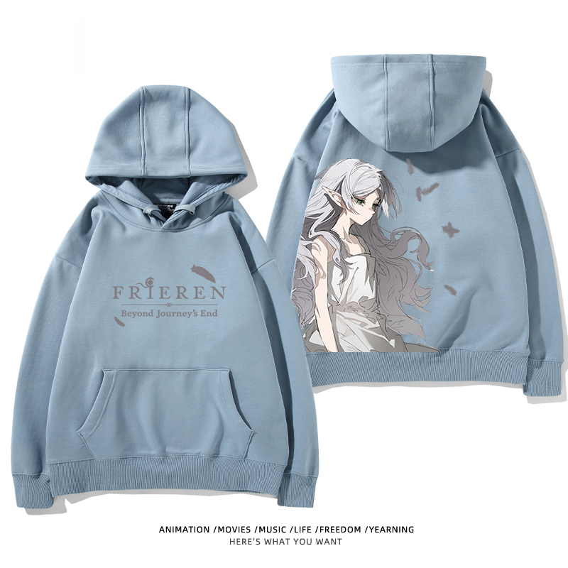 葬送的芙莉蓮 2024秋冬新款親子情侶裝薄絨款連帽衛衣