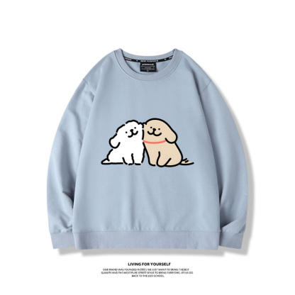 線條小狗2023親子情侶裝 圓領長袖