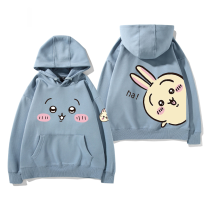 chiikawa 2024秋冬新款親子情侶裝薄絨款連帽衛衣