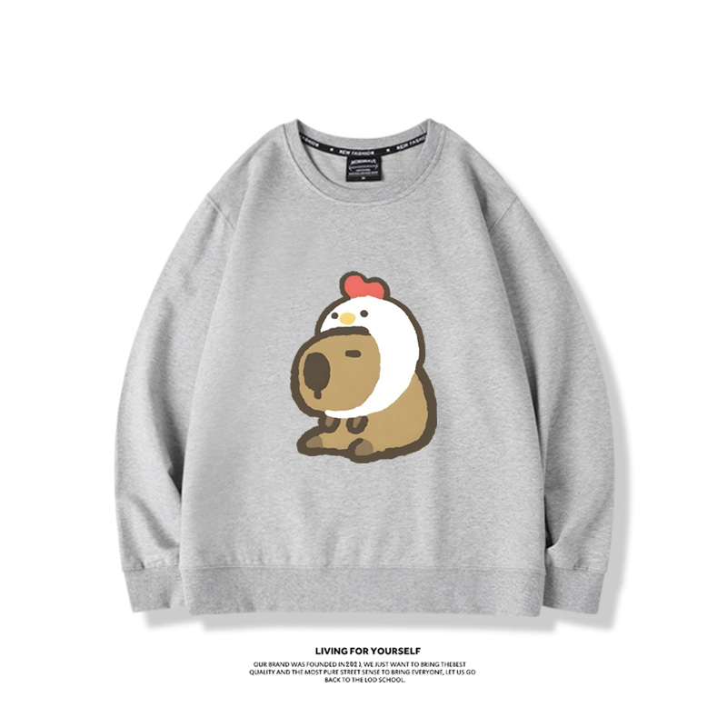 卡皮巴拉水豚2024親子情侶裝 圓領長袖