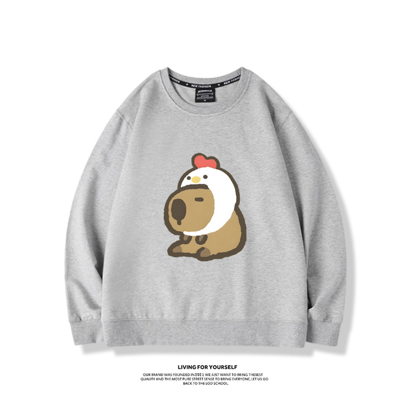 卡皮巴拉水豚2024親子情侶裝 圓領長袖