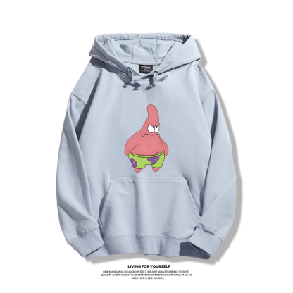 派大星聯名衛衣2024秋冬新款親子情侶裝薄絨款連帽衛衣