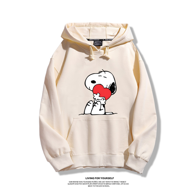 史努比聯名衛衣2023秋冬新款親子情侶裝薄絨款連帽衛衣