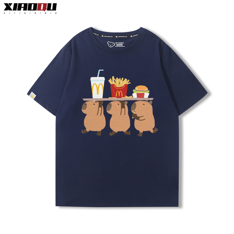 卡皮巴拉 2024親子情侶男女同款 純棉T恤