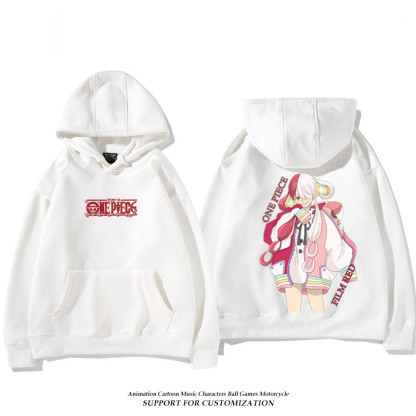 航海王紅髮歌姬烏塔 聯名衛衣2024秋冬新款親子情侶裝薄絨款連帽衛衣