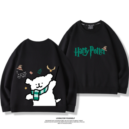 線條小狗2023親子情侶裝 圓領長袖