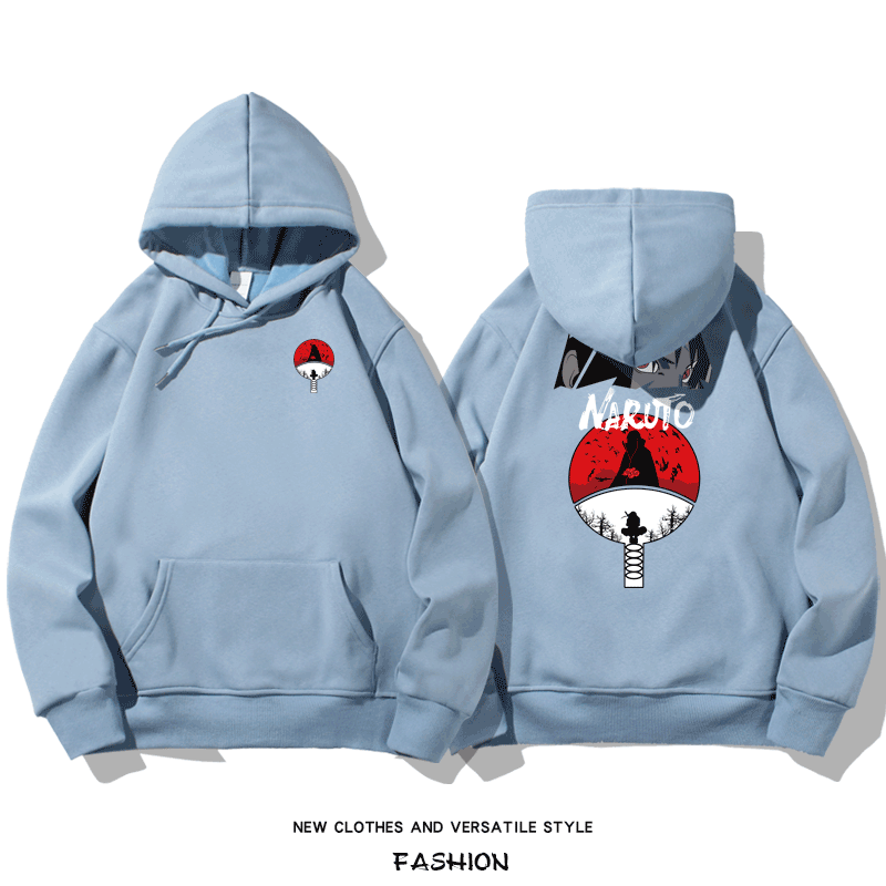 火影忍者聯名衛衣2024秋冬新款親子情侶裝薄絨款連帽衛衣