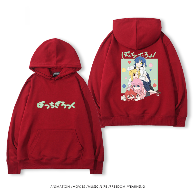 孤獨搖滾 聯名衛衣2024秋冬新款親子情侶裝薄絨款連帽衛衣