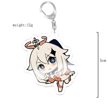原神八重神子魈可莉刻晴亞克力萬葉熒七七鍾離亞力克鑰匙扣掛飾【單買三件起送】