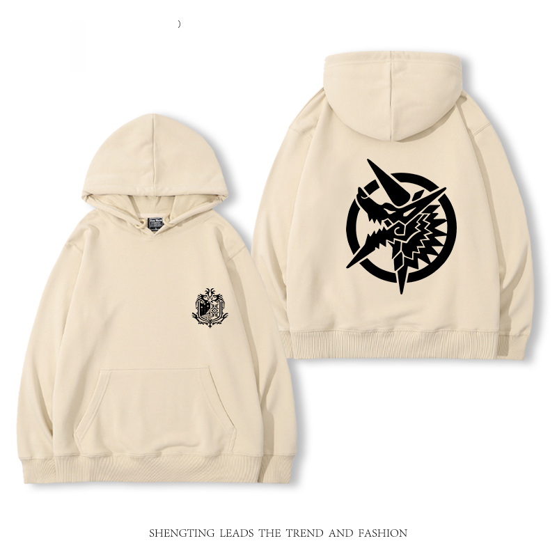 Monster Hunter Rise怪物獵人崛起 聯名衛衣2024秋冬新款親子情侶裝薄絨款連帽衛衣