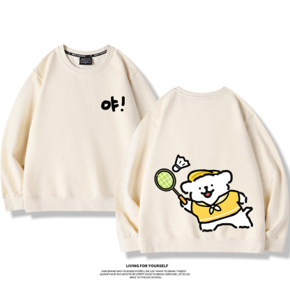 線條小狗2023親子情侶裝 圓領長袖