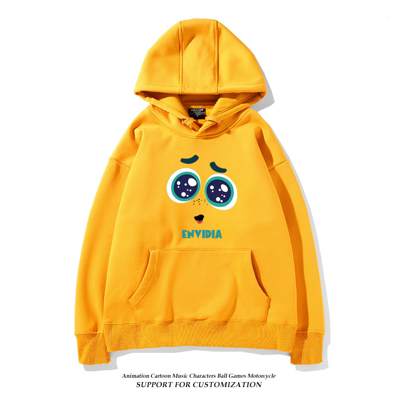 腦筋急轉彎 聯名衛衣2024秋冬新款親子情侶裝薄絨款連帽衛衣