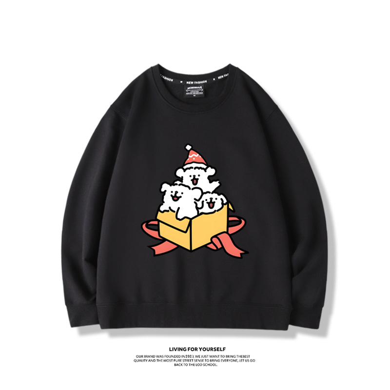 線條小狗聯名聖誕2023親子情侶裝 圓領長袖