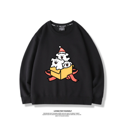 線條小狗聯名聖誕2023親子情侶裝 圓領長袖