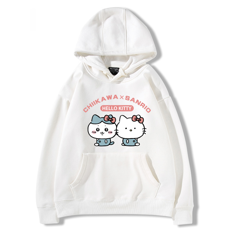 chiikawa吉伊卡哇聯名三麗歐 2024秋冬新款親子情侶裝薄絨款連帽衛衣