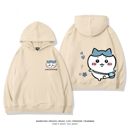 chiikawa 2024秋冬新款親子情侶裝薄絨款連帽衛衣