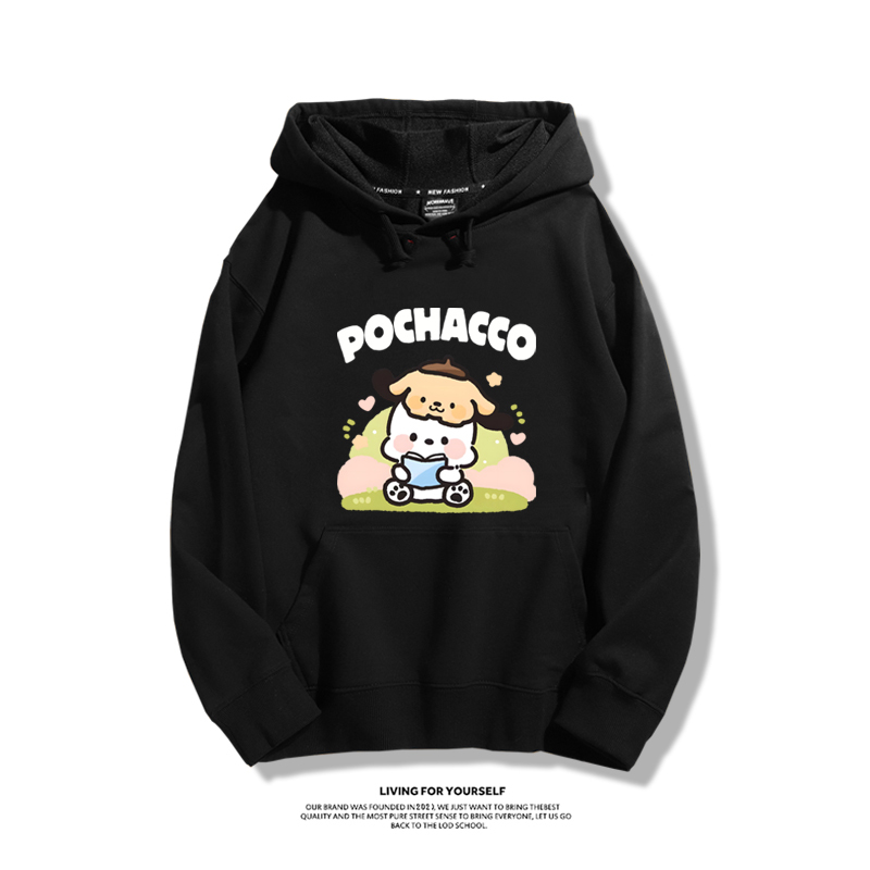 三麗鷗聯名衛衣2024秋冬新款親子情侶裝薄絨款連帽衛衣