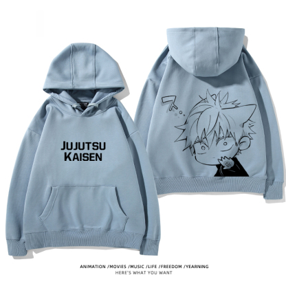咒術迴戰聯名衛衣2024秋冬新款親子情侶裝薄絨款連帽衛衣