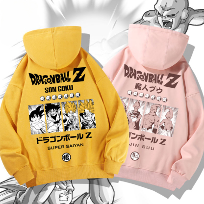 七龍珠聯名衛衣2024秋冬新款親子情侶裝薄絨款連帽衛衣