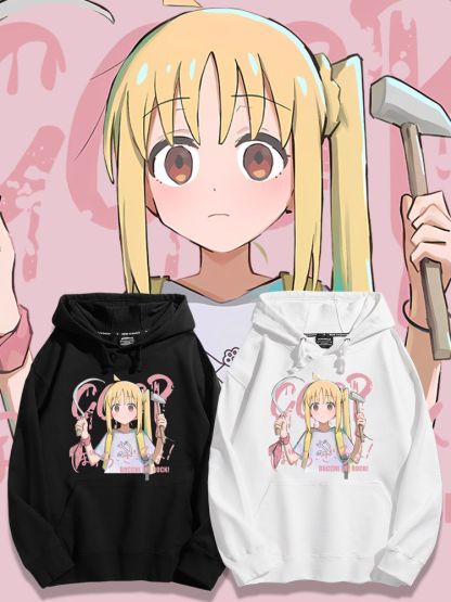 孤獨搖滾聯名衛衣2024秋冬新款親子情侶裝薄絨款連帽衛衣