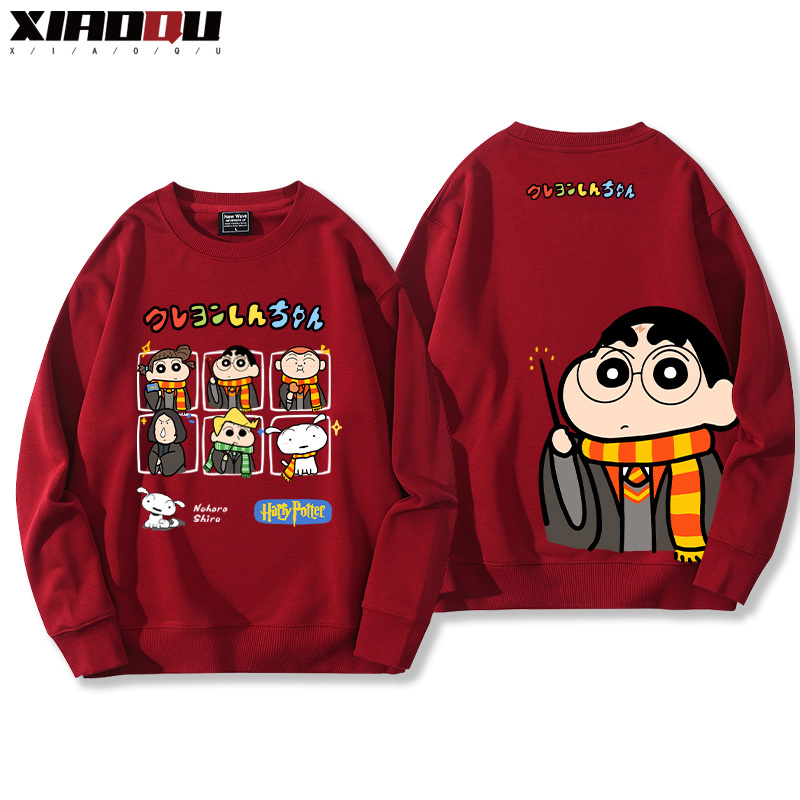 蠟筆小新聯名西遊記哈利波特玩具總動員小葵巴斯光年赫敏 2024親子情侶裝 圓領長袖