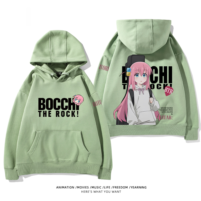 孤獨搖滾 聯名衛衣2024秋冬新款親子情侶裝薄絨款連帽衛衣