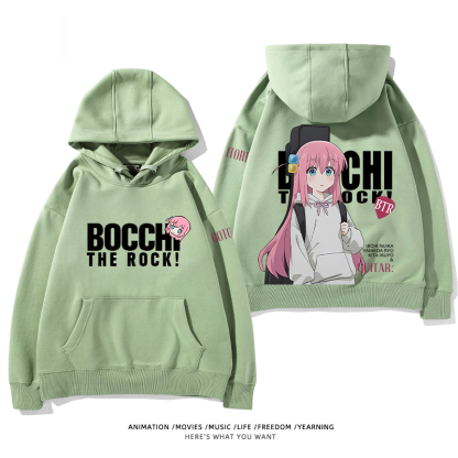 孤獨搖滾 聯名衛衣2024秋冬新款親子情侶裝薄絨款連帽衛衣