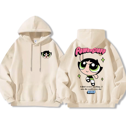 飛天小女警聯名衛衣女衛衣2024秋冬新款親子情侶裝薄絨款連帽衛衣