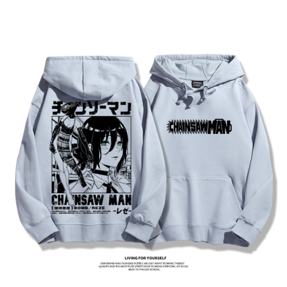 鏈鋸人新款 親子情侶男女款連帽衛衣